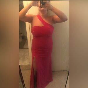 Your Majesty Magenta Asymmetrical Mermaid Maxi Dress